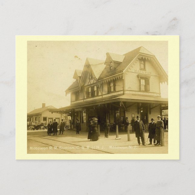 Railroad Station, Matawan, New Jersey Vintage Postcard (Front)
