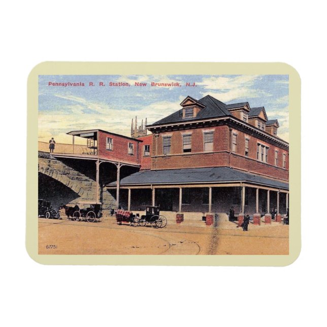 Railroad Station, New Brunswick, NJ Vintage  Magnet (Horizontal)