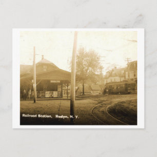 Railroad Station, Roslyn, Long Island, Vintage Postcard