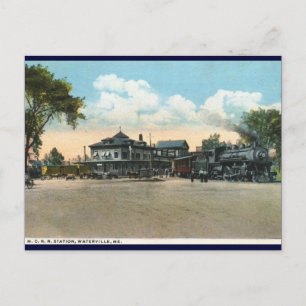 Railroad Station, Waterville, ME 1920 Vintage Postcard