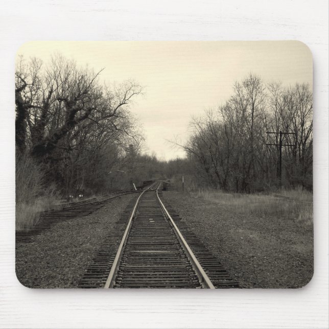 RailRoad Tracks B&W Mousepad (Front)
