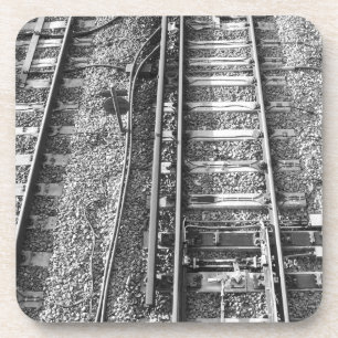 Railroad Tracks, Black and White Picture. Coaster
