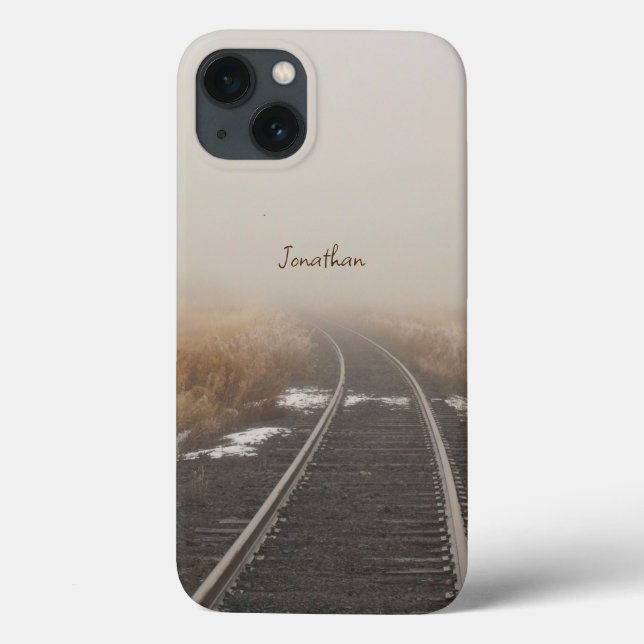 Railroad Tracks Winter Fog Personalised Case-Mate iPhone Case (Back)