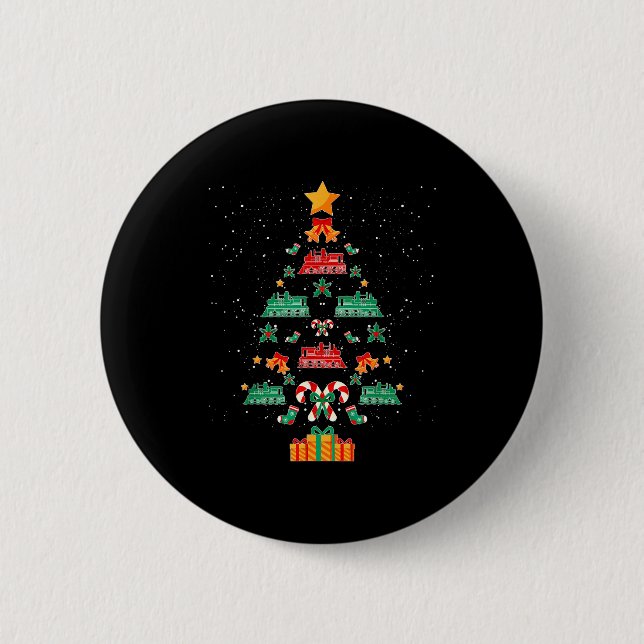 Railroad Train Locomotive Old Train Christmas Tree 6 Cm Round Badge (Front)