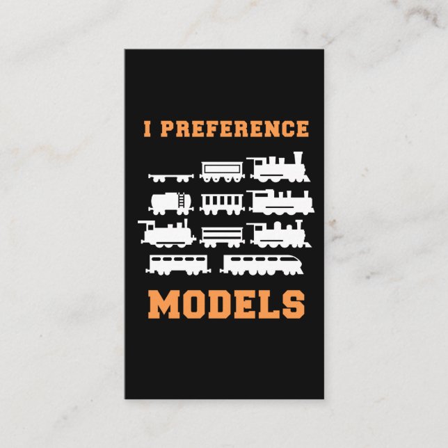 Railroad Train Lover I preference Models Business Card (Front)