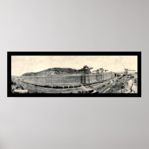 Railroad Train Panama Canal Photo 1913 Poster