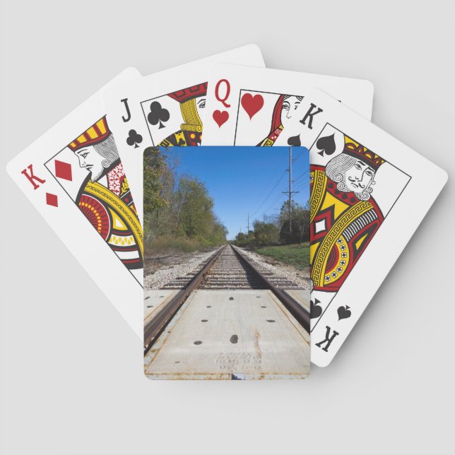 Railroad Train Tracks Photograph Playing Cards (Back)