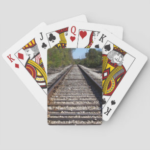 Railroad Train Tracks Photograph Playing Cards