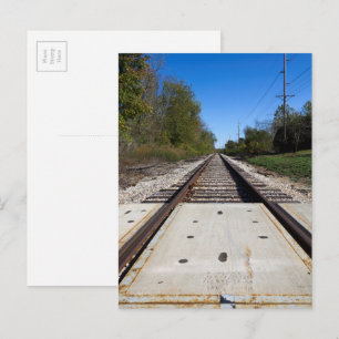 Railroad Train Tracks Scenic Photography Postcard