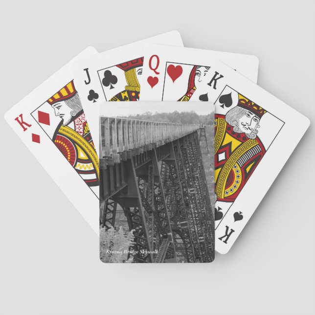 Railroad Train Trussel Kinzua Bridge Skywalk Playing Cards (Back)