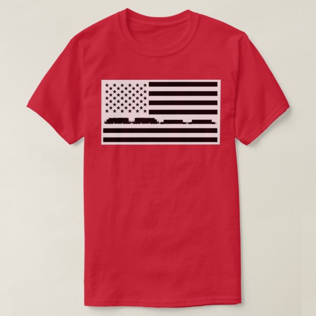 Railroad Workers Flag Flat White T-Shirt (Design Front)
