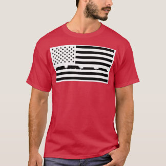 Railroad Workers Flag Flat White T-Shirt