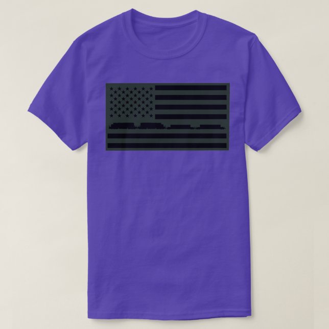 Railroad Workers Flag Subdued OD Green T-Shirt (Design Front)