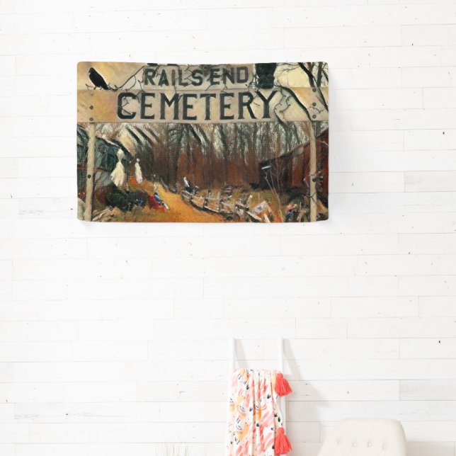 Rail's End Cemetery 2.5' x 4' Indoor Banner (Insitu)