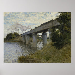Railway Bridge at Argenteuil (Railroad) (by Monet) Poster