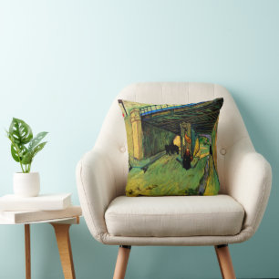 Railway Bridge over Montmajour by Vincent van Gogh Cushion