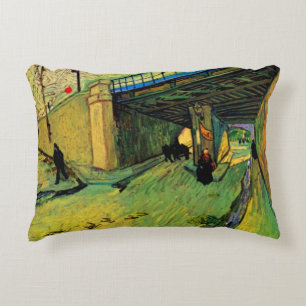 Railway Bridge over Montmajour by Vincent van Gogh Decorative Cushion