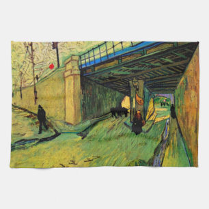 Railway Bridge over Montmajour by Vincent van Gogh Tea Towel