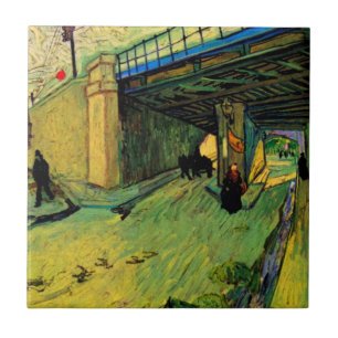 Railway Bridge over Montmajour by Vincent van Gogh Tile