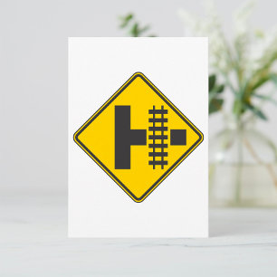 Railway Crossing Ahead Road Sign Invitation