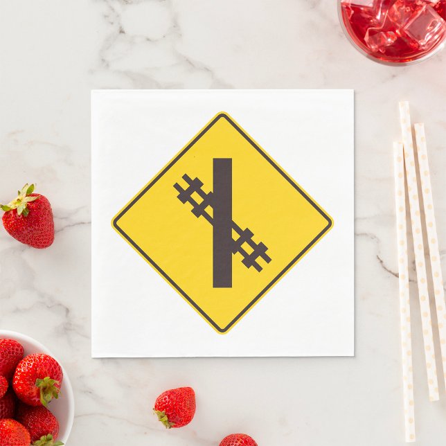Railway Crossing Road Sign Napkin (Creator Uploaded)