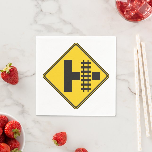 Railway Crossing Road Sign Paper Napkins (Creator Uploaded)