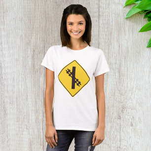 Railway Crossing Road Sign T-Shirt