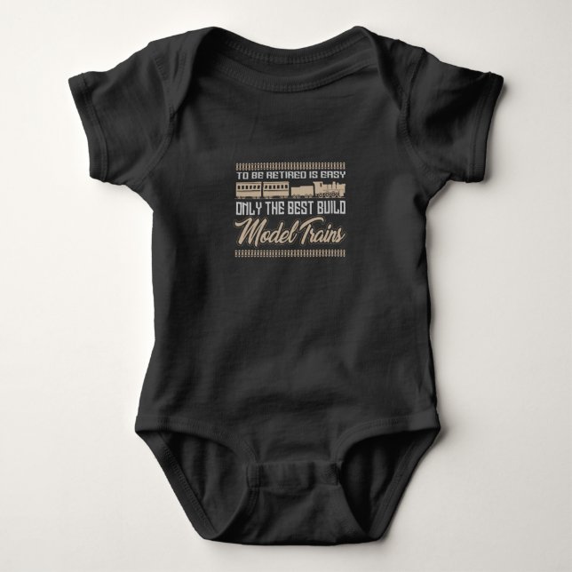 Railway Engine Driver Model Railroad Baby Bodysuit (Front)