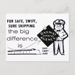 Railway Express Agency 1959 Postcard