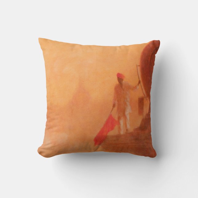 Railway Flag Man Agra 2010 Cushion (Front)