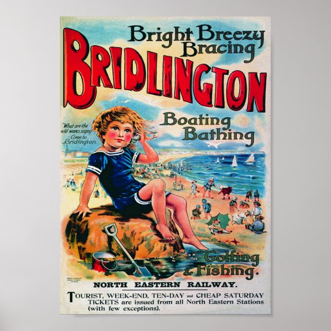 Railway holiday poster print in the 1900 (Front)