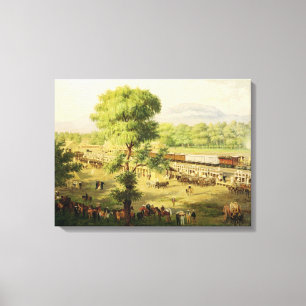 Railway in the Valley of Mexico, 1869 Canvas Print