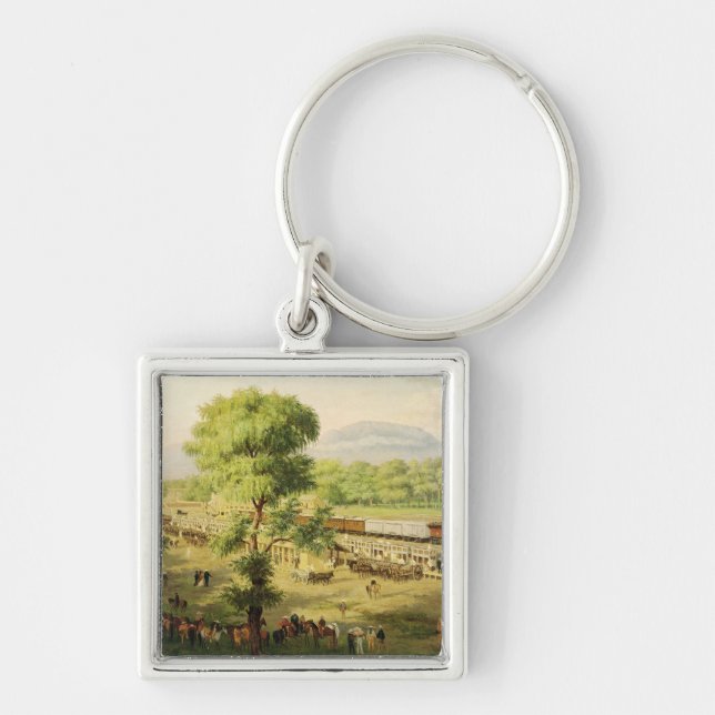 Railway in the Valley of Mexico, 1869 Key Ring (Front)