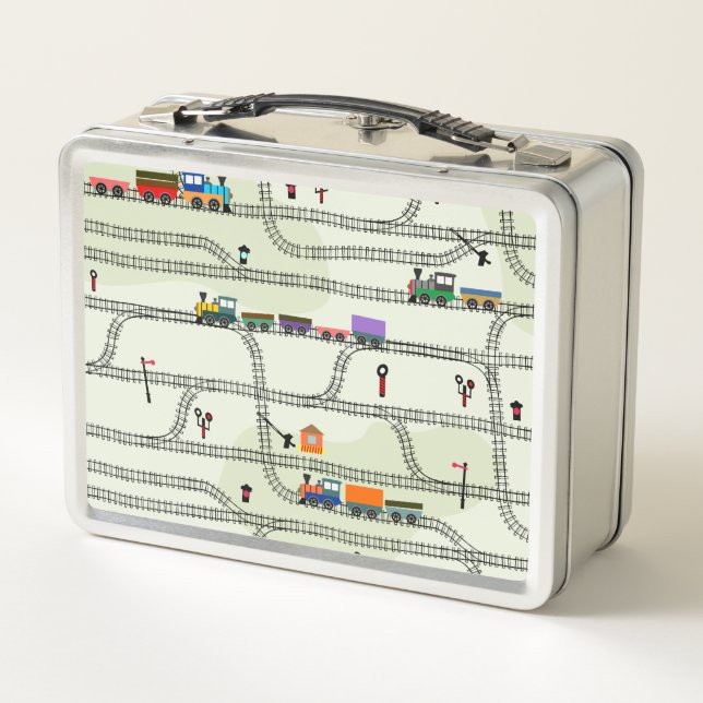 Railway Kids Trains & Tracks  Metal Lunch Box (Back)