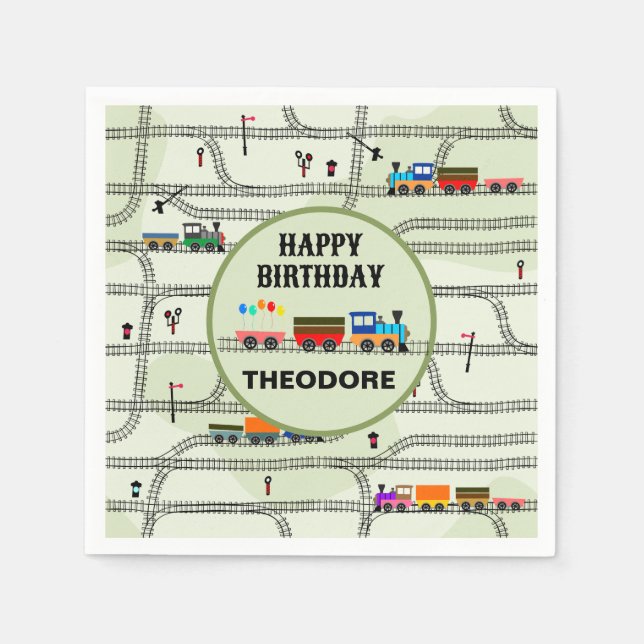 Railway Kids Trains & Tracks Paper Napkin (Front)