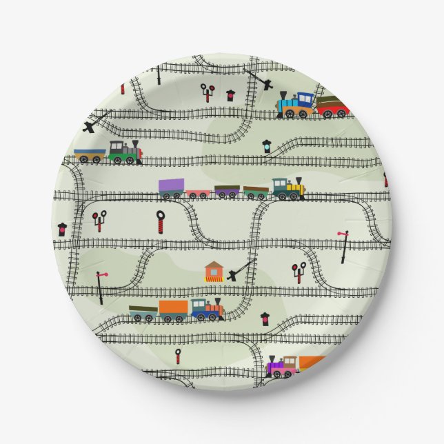 Railway Kids Trains & Tracks  Paper Plate (Front)