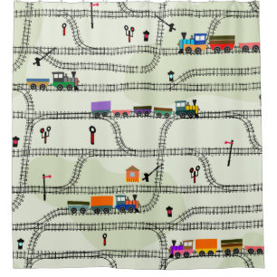 Railway Kids Trains & Tracks Shower Curtain