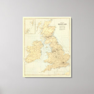 Railway map, British Isles Canvas Print
