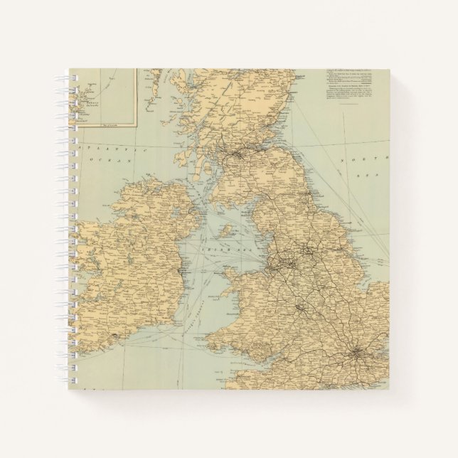 Railway map, British Isles Notebook (Front)