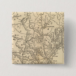 Railway map New England States 15 Cm Square Badge