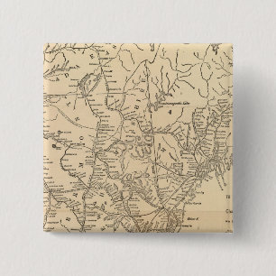Railway map New England States 15 Cm Square Badge