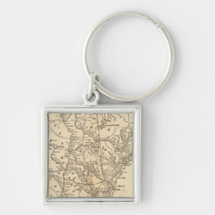 Railway map New England States Key Ring