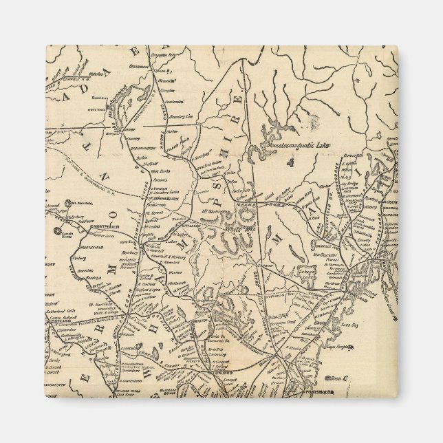Railway map New England States Magnet (Front)