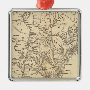 Railway map New England States Metal Tree Decoration