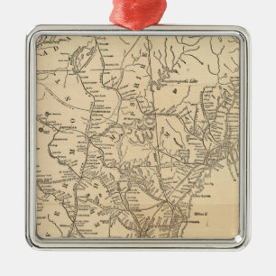Railway map New England States Metal Tree Decoration