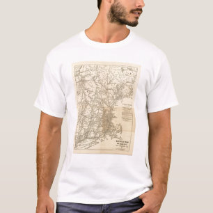 Railway map New England States T-Shirt