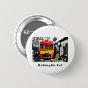 Railway Market Mae Klong Vintage Thailand Retro 6 Cm Round Badge