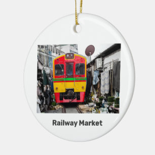 Railway Market Mae Klong Vintage Thailand Retro Ceramic Tree Decoration