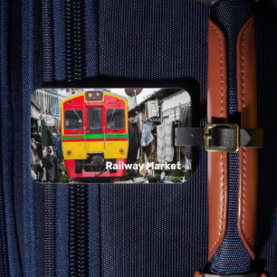 Railway Market Mae Klong Vintage Thailand Retro Luggage Tag