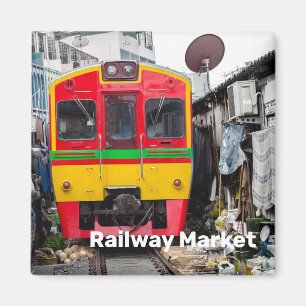 Railway Market Mae Klong Vintage Thailand Retro Magnet